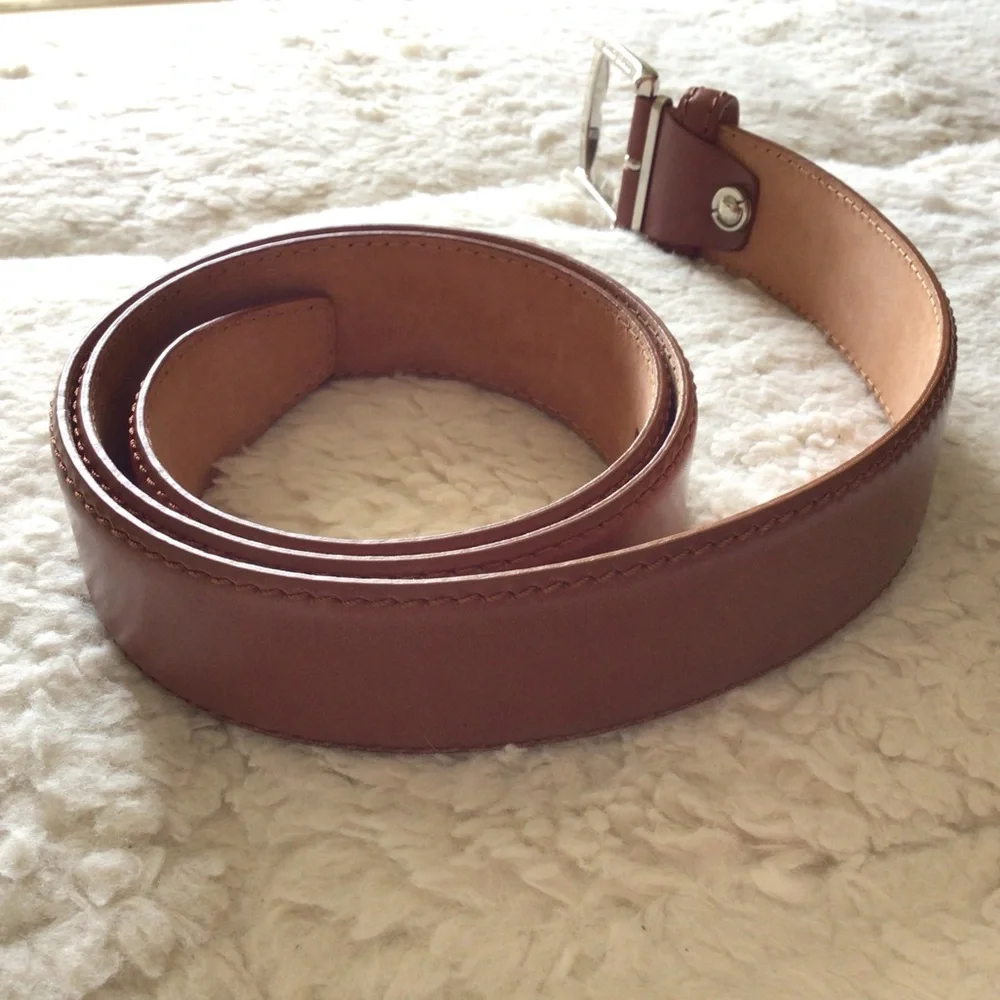 Roger Ximenez Cuervo Smooth Italian Calf Leather Belt with Nubuck Lining Italy